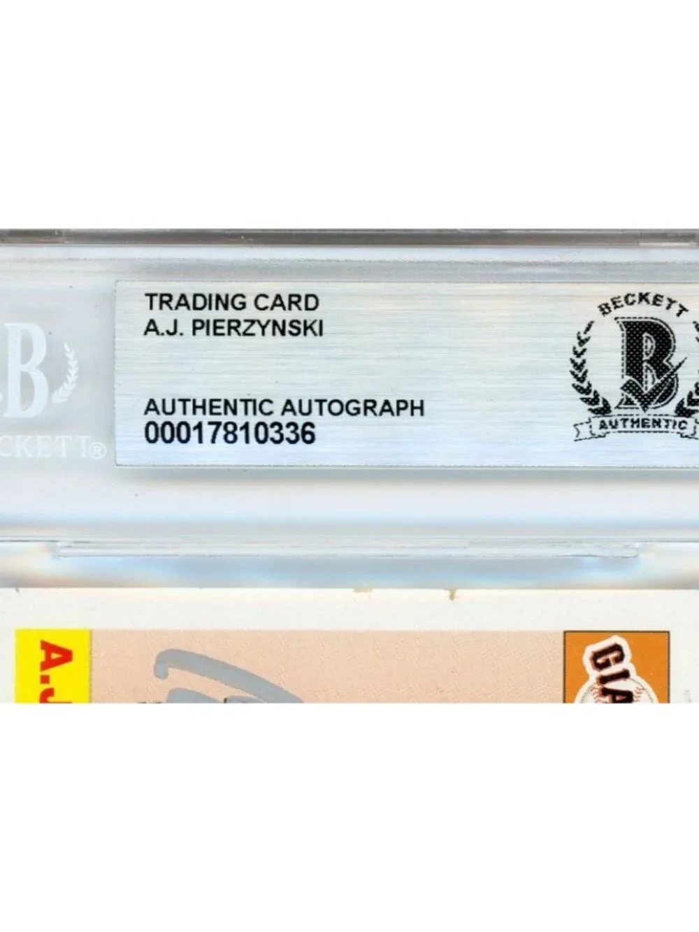 A.J. Pierzynski Signed 2004 Topps Heritage #253 Giants Card BAS Slab Auto